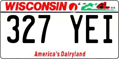 WI license plate 327YEI
