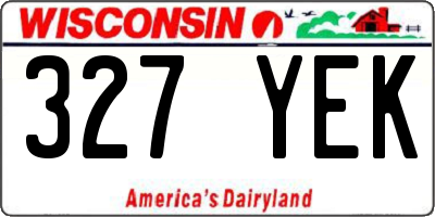 WI license plate 327YEK