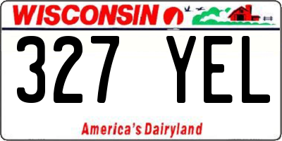 WI license plate 327YEL