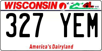 WI license plate 327YEM
