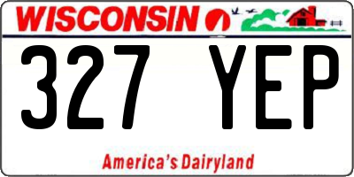 WI license plate 327YEP