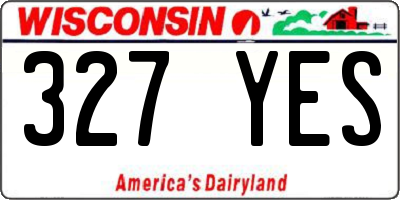 WI license plate 327YES