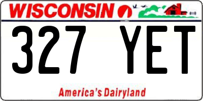WI license plate 327YET