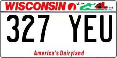WI license plate 327YEU