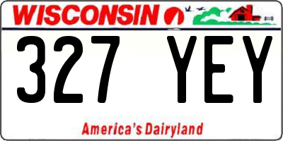 WI license plate 327YEY