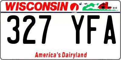 WI license plate 327YFA