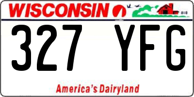 WI license plate 327YFG