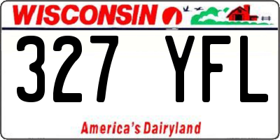 WI license plate 327YFL