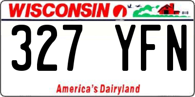 WI license plate 327YFN