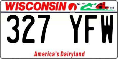 WI license plate 327YFW