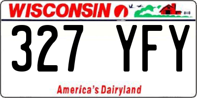 WI license plate 327YFY