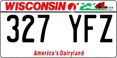 WI license plate 327YFZ