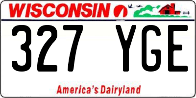 WI license plate 327YGE
