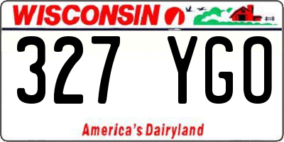 WI license plate 327YGO