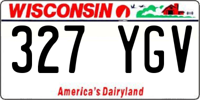 WI license plate 327YGV