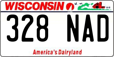 WI license plate 328NAD