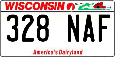 WI license plate 328NAF