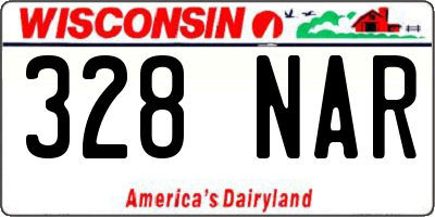 WI license plate 328NAR