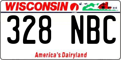 WI license plate 328NBC