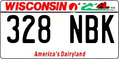 WI license plate 328NBK