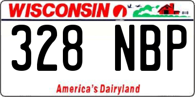 WI license plate 328NBP