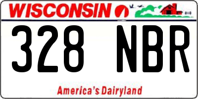 WI license plate 328NBR