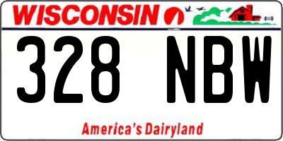 WI license plate 328NBW