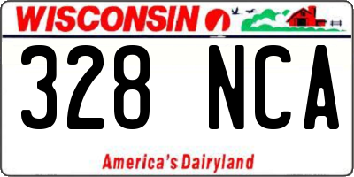 WI license plate 328NCA