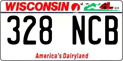 WI license plate 328NCB