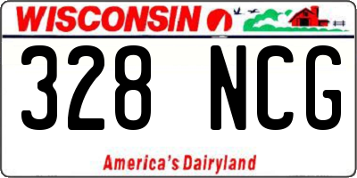 WI license plate 328NCG