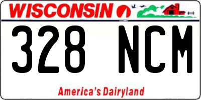 WI license plate 328NCM