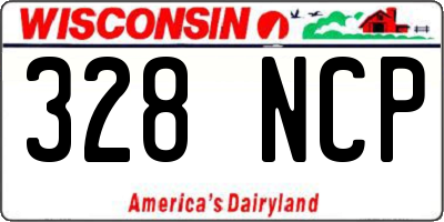 WI license plate 328NCP