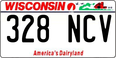 WI license plate 328NCV