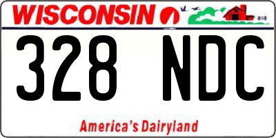 WI license plate 328NDC