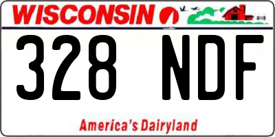 WI license plate 328NDF