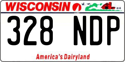 WI license plate 328NDP