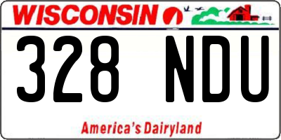 WI license plate 328NDU