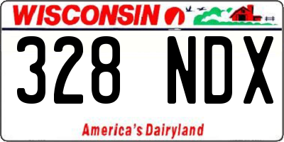 WI license plate 328NDX