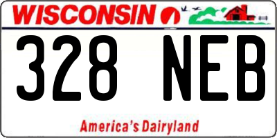WI license plate 328NEB