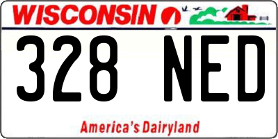 WI license plate 328NED