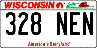 WI license plate 328NEN
