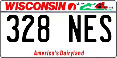 WI license plate 328NES