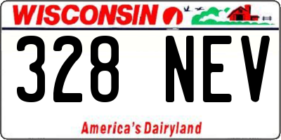 WI license plate 328NEV