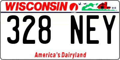WI license plate 328NEY