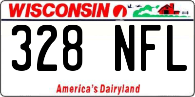 WI license plate 328NFL