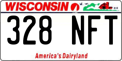 WI license plate 328NFT