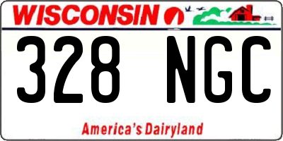 WI license plate 328NGC