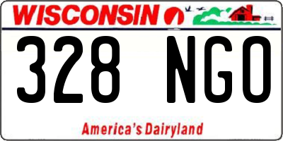WI license plate 328NGO