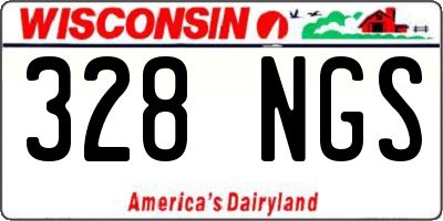WI license plate 328NGS