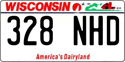 WI license plate 328NHD